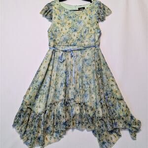 Baby girl Plus Size Green Floral 18 1/2 Dress